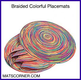 Braided Colorful Round Placemats for Dining Table